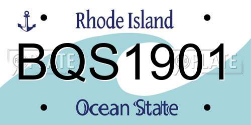 BQS1901 Rhode Island License Plate