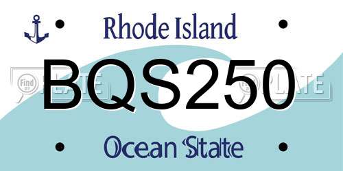BQS250 Rhode Island License Plate