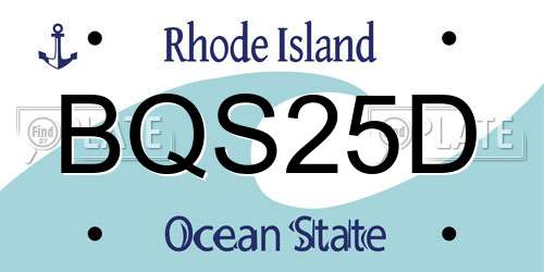 BQS25D Rhode Island License Plate