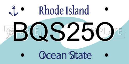 BQS25O Rhode Island License Plate