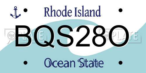 BQS28O Rhode Island License Plate