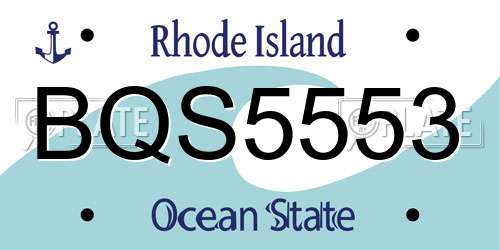 BQS5553 Rhode Island License Plate