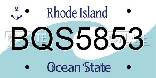 BQS5853 Rhode Island License Plate