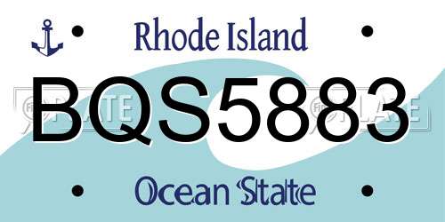 BQS5883 Rhode Island License Plate