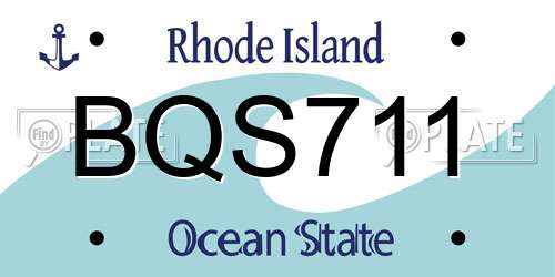 BQS711 Rhode Island License Plate