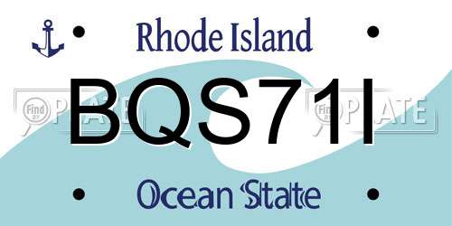 BQS71I Rhode Island License Plate