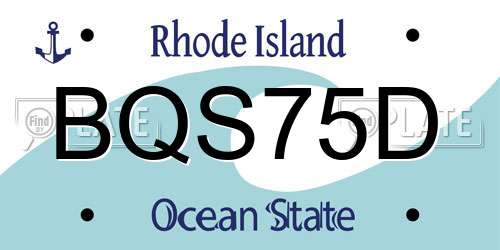 BQS75D Rhode Island License Plate