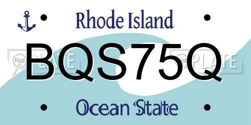 BQS75Q Rhode Island License Plate