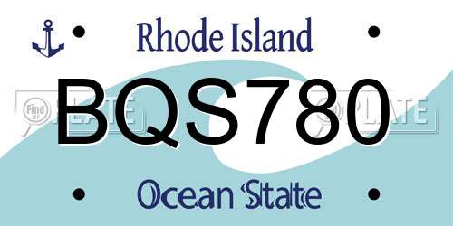 BQS780 Rhode Island License Plate