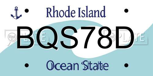 BQS78D Rhode Island License Plate