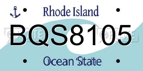 BQS8105 Rhode Island License Plate