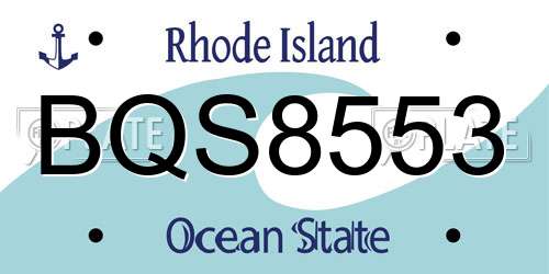 BQS8553 Rhode Island License Plate