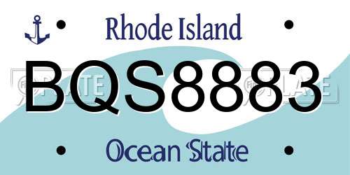 BQS8883 Rhode Island License Plate