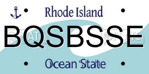 BQSBSSE Rhode Island License Plate