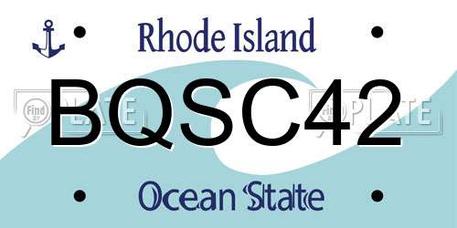 BQSC42 Rhode Island License Plate