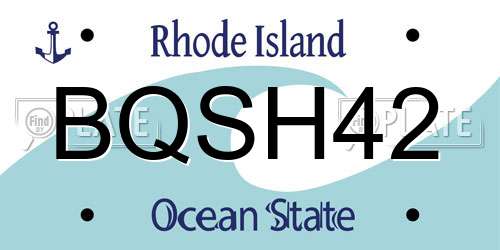 BQSH42 Rhode Island License Plate