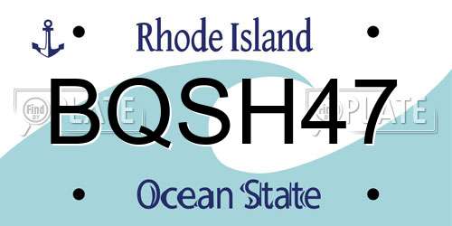 BQSH47 Rhode Island License Plate