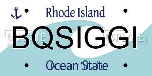 BQSIGGI Rhode Island License Plate