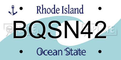 BQSN42 Rhode Island License Plate