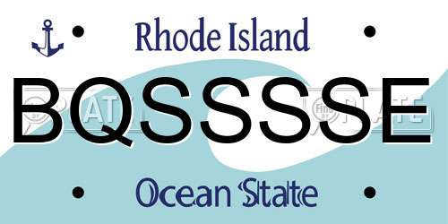 BQSSSSE Rhode Island License Plate
