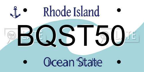 BQST50 Rhode Island License Plate