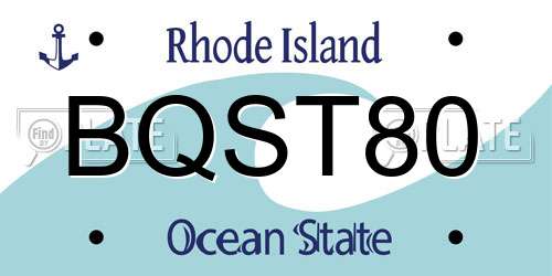 BQST80 Rhode Island License Plate