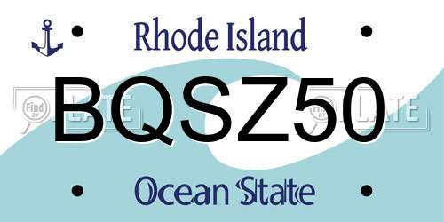 BQSZ50 Rhode Island License Plate