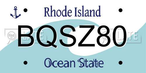 BQSZ80 Rhode Island License Plate