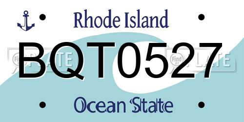 BQT0527 Rhode Island License Plate