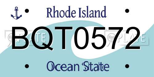 BQT0572 Rhode Island License Plate
