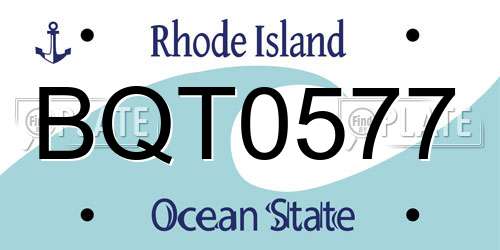BQT0577 Rhode Island License Plate