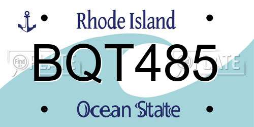 BQT485 Rhode Island License Plate