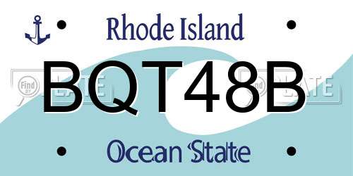 BQT48B Rhode Island License Plate