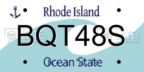 BQT48S Rhode Island License Plate