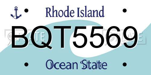BQT5569 Rhode Island License Plate