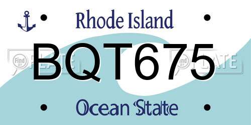 BQT675 Rhode Island License Plate