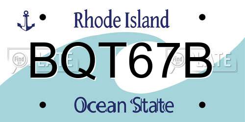 BQT67B Rhode Island License Plate