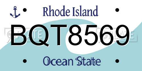 BQT8569 Rhode Island License Plate