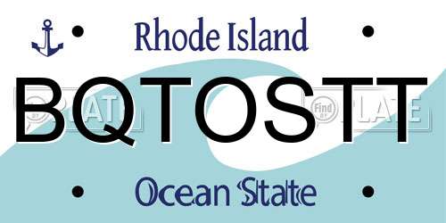 BQTOSTT Rhode Island License Plate