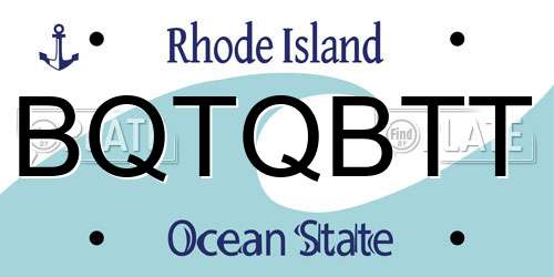 BQTQBTT Rhode Island License Plate