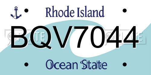 BQV7044 Rhode Island License Plate