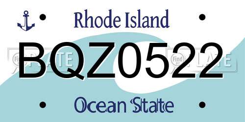 BQZ0522 Rhode Island License Plate