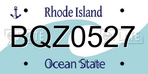 BQZ0527 Rhode Island License Plate