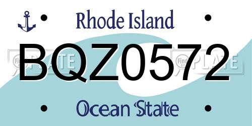 BQZ0572 Rhode Island License Plate