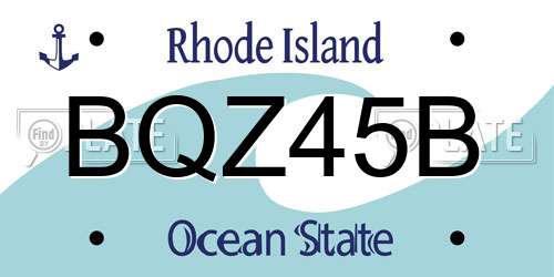 BQZ45B Rhode Island License Plate
