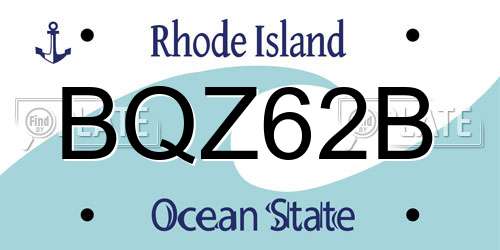 BQZ62B Rhode Island License Plate