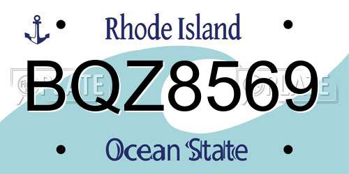 BQZ8569 Rhode Island License Plate