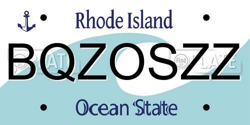 BQZOSZZ Rhode Island License Plate