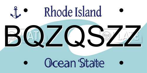 BQZQSZZ Rhode Island License Plate
