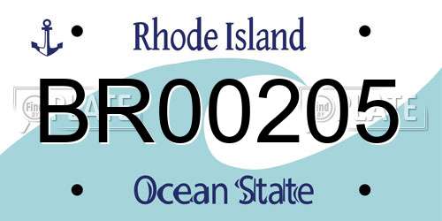 BR00205 Rhode Island License Plate